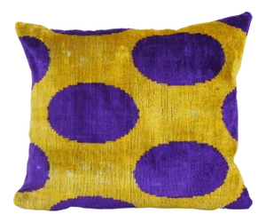 Square Purple Silk Ikat Velvet Pillow Cover