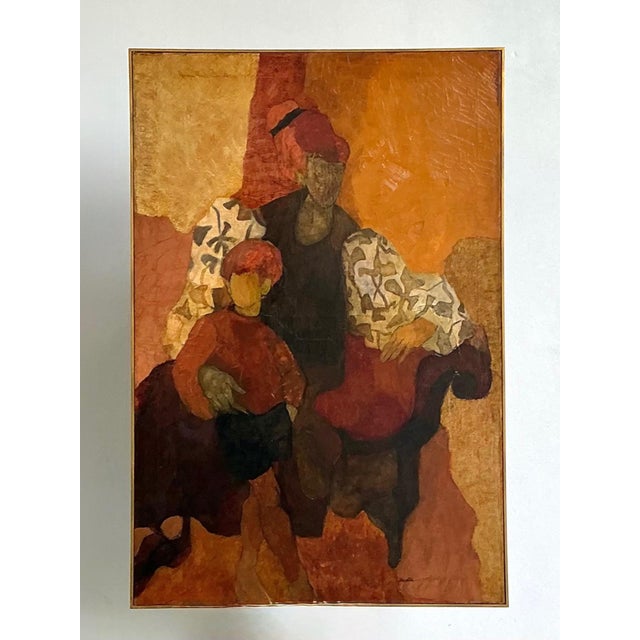 Mid 20th Century Vintage Abstract Figurative Painting For Sale - Image 5 of 14