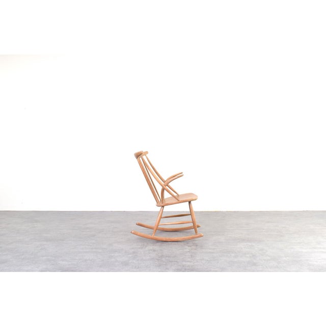 Mid-Century Modern Mid-Century Modern Oak Rocking Chair by Illum Wikkelsø for Niels Eilersen, 1950s For Sale - Image 3 of 12