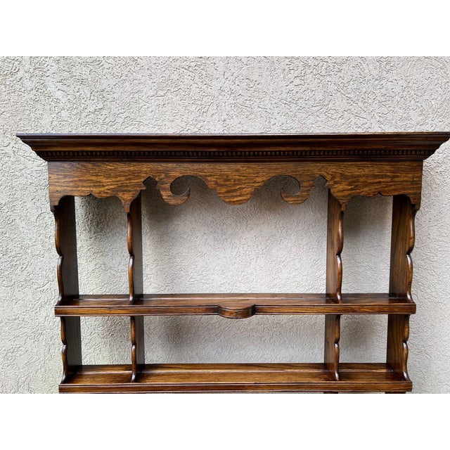 Antique English Oak Wall Shelf Plate Rack Arts & Crafts Country House C1900 For Sale - Image 15 of 18
