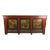 Late 19th Century Gansu 85" Long Red Hand Painted Chinese Sideboard For Sale