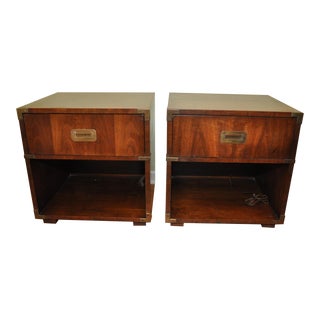 Vintage Henredon Campaign Nighstands - a Pair For Sale