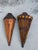 Brown Vintage Sculptural Rattan and Bamboo Wall Pockets, a Coordinated Pair For Sale - Image 8 of 11