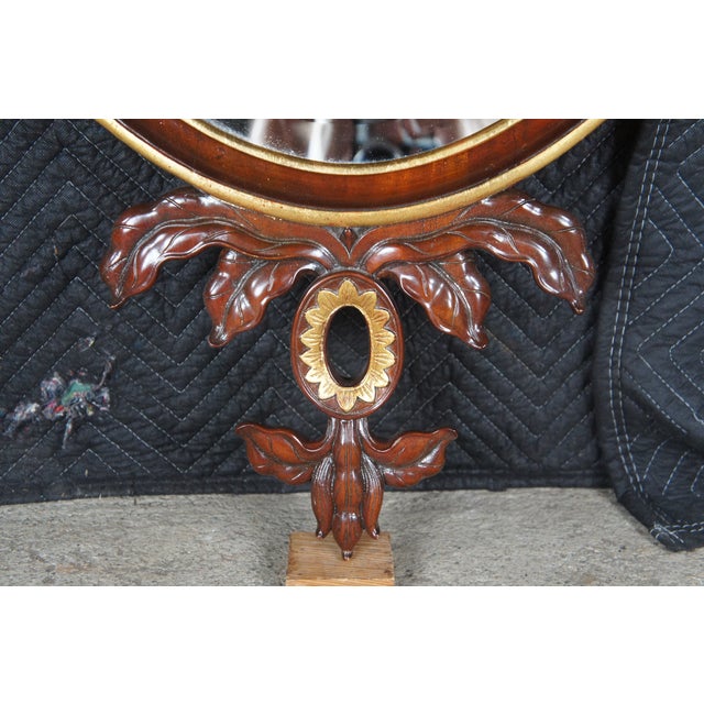 1990s 1990s Maitland Smith Adams Style Parcel Gilt Neoclassical Carved Mahogany Mirror For Sale - Image 5 of 11