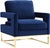 Metal Avery Navy Velvet Chair with Gold Frame For Sale - Image 7 of 7