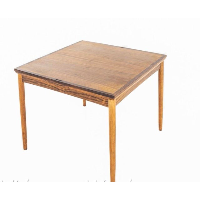 Mid-Century Modern Poul Hundevad Mid Century Rosewood Expanding Game Table For Sale - Image 3 of 12