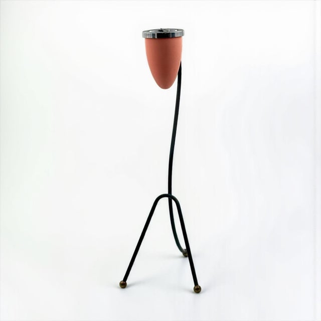 Metal Italian Space Age Floor Ashtray in Chocolate Brown Plastic from Caimi, 1970s For Sale - Image 7 of 15