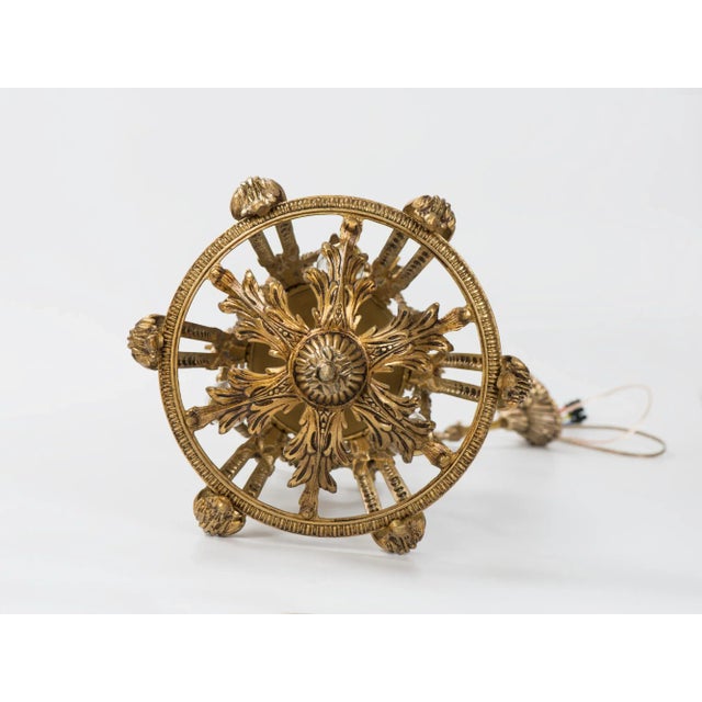 Brass 1950s Spanish Brass 3 Light Chandelier For Sale - Image 8 of 10
