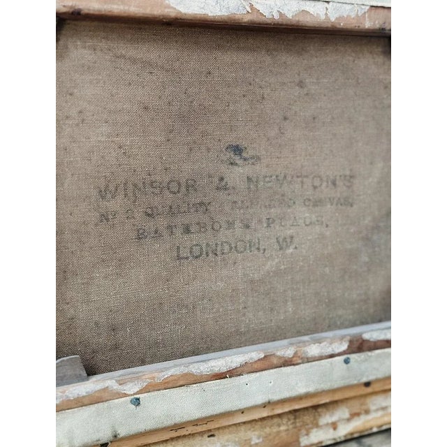 Original Antique European Oil Painting, Rural Cottage Scene by R.nolde For Sale In Denver - Image 6 of 6