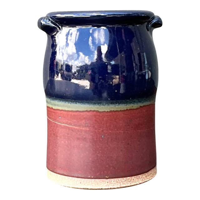 Handcrafted Two-Tone Ceramic Vase For Sale