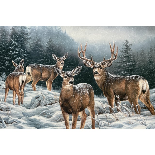 Art Deco Broken Silence - Mule Deer by Rosemary Millette - S/N Lithograph - Signed - Mint For Sale - Image 3 of 9
