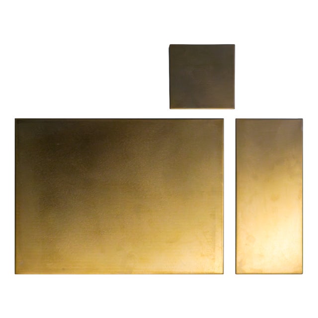 Opis Table Set in Polished Brass with Coasters, Placemats & Cutlery Mats by Alberto Grassi, Set of 6 For Sale