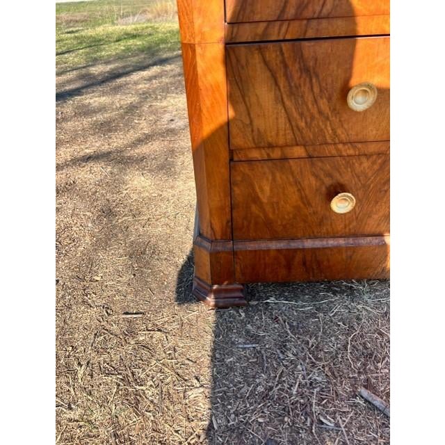 19th Century Louis Philippe Burl Walnut Marble Top Chest of Drawer / Commodes For Sale - Image 9 of 18