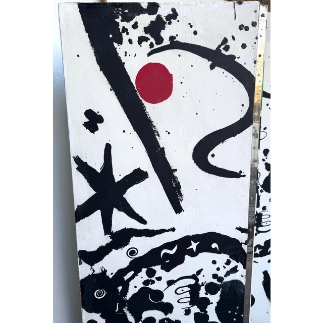 Alexander Calder “Splotchy” 3-Panel Linen-Mounted Screen Laverne International For Sale - Image 9 of 12