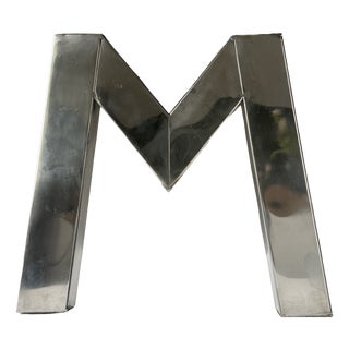 Industrial Metal Letter M, 1980s For Sale