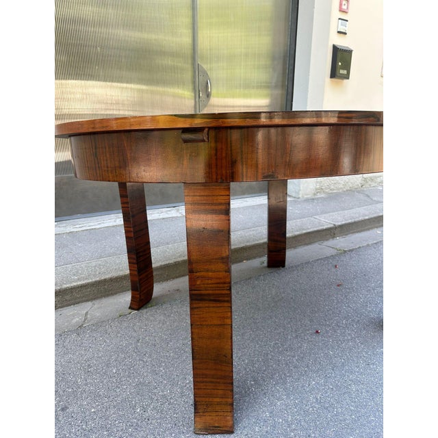 Extendable Oval Table in Zebrano Wood and Briar, 1930s For Sale - Image 11 of 13