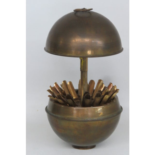 Argentina Brass Globe Sphere Cigarette Holder Dispenser 4682b For Sale - Image 10 of 16