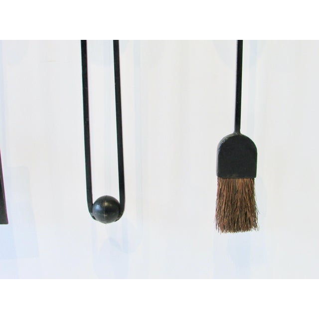 Metal Mid 20th Century Mel Bogart Wall Mounted Fireplace Tools - Set of 4 For Sale - Image 7 of 10