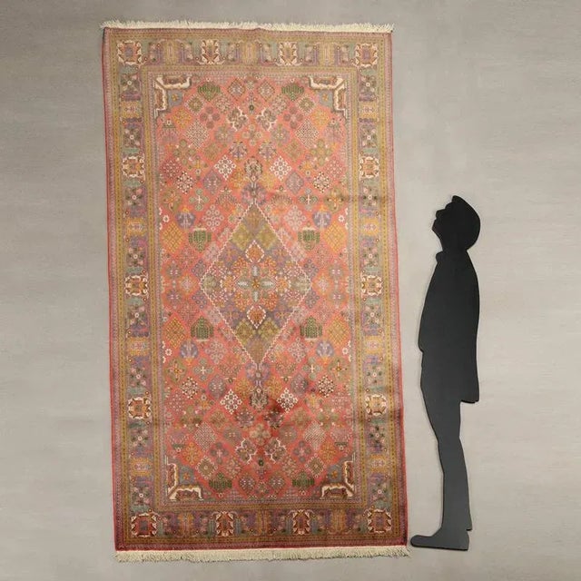 Joshagan rug in cotton and wool, fine knot, hand-made. This piece is attributed to the mentioned designer/maker. It has no...