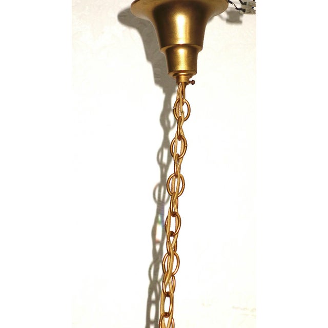 Brass and Lead Crystal 3-Light Chandelier from Palwa, 1960s For Sale - Image 4 of 10