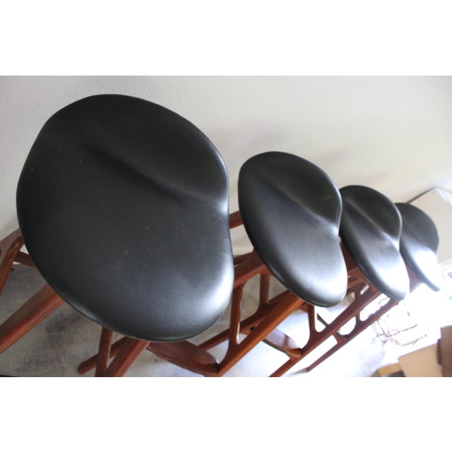 Vintage Erik Buch Danish Modern Teak Counter Height Bar Stools Oddense Maskinsnedkeri--Set of 4 For Sale - Image 9 of 12