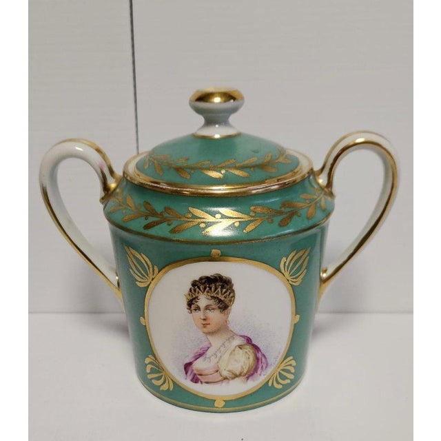 19th Century Porcelain Tea Service with Napoleon from Imperial Sèvres Manufactory, Set of 6 For Sale - Image 4 of 7