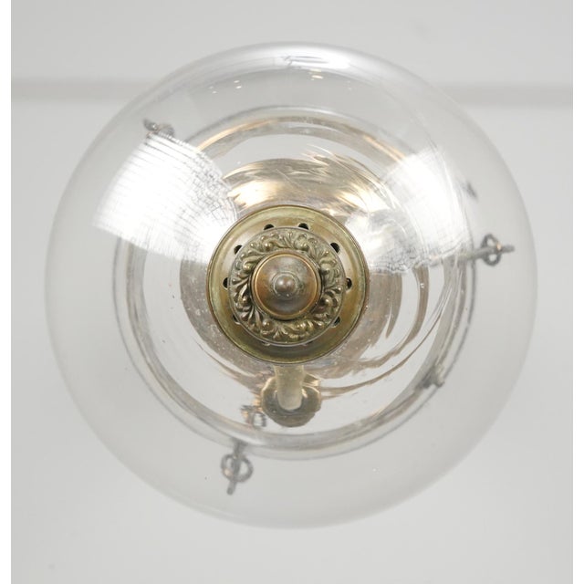 Antique 7.5 In. Clear Crystal Onion Bell Jar Pendant Light For Sale - Image 9 of 14