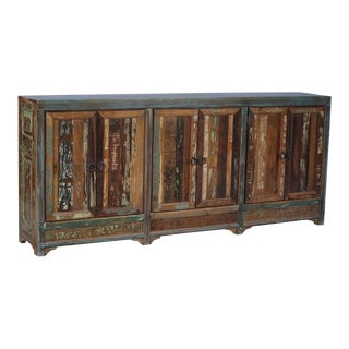 1990s Farmhouse Style Reclaimed Wood Sideboard For Sale