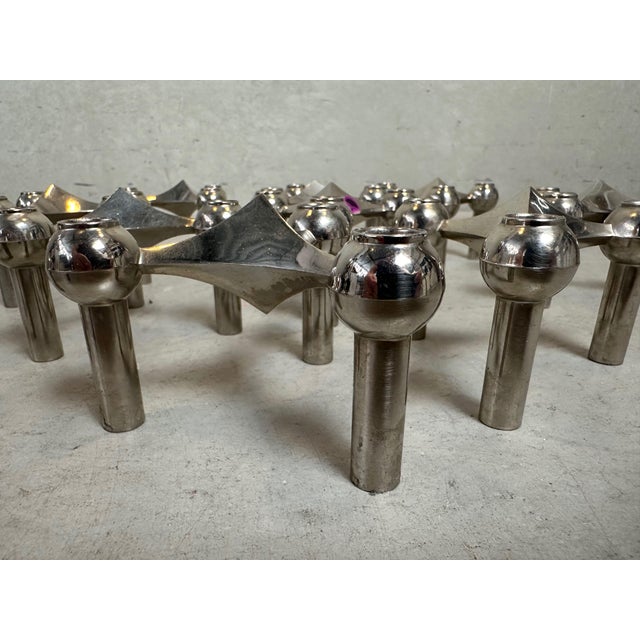 Metal Candlesticks by Hans Nagel and Werner Stoff for BMF, 1970s, Set of 10 For Sale - Image 7 of 9