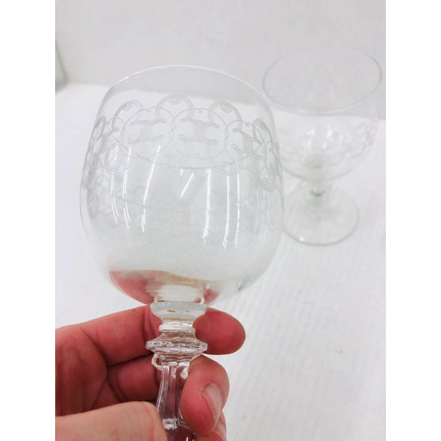 Early 20th Century Etched Glass Goblets For Sale In Raleigh - Image 6 of 7