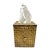 Vintage Midcentury 1960s Brass Textured Tissue Box Cover For Sale