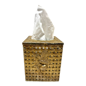 Vintage Midcentury 1960s Brass Textured Tissue Box Cover