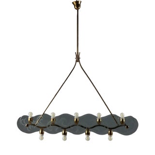 Chandelier with 9 Light Points, 1950s For Sale