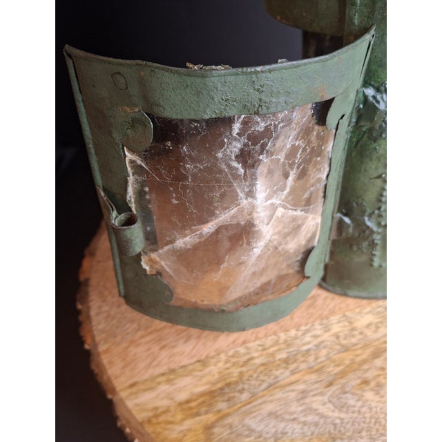Antique Punched Tin Mica Window Lantern Matthew J King Collection 19thC Primitive For Sale - Image 15 of 18