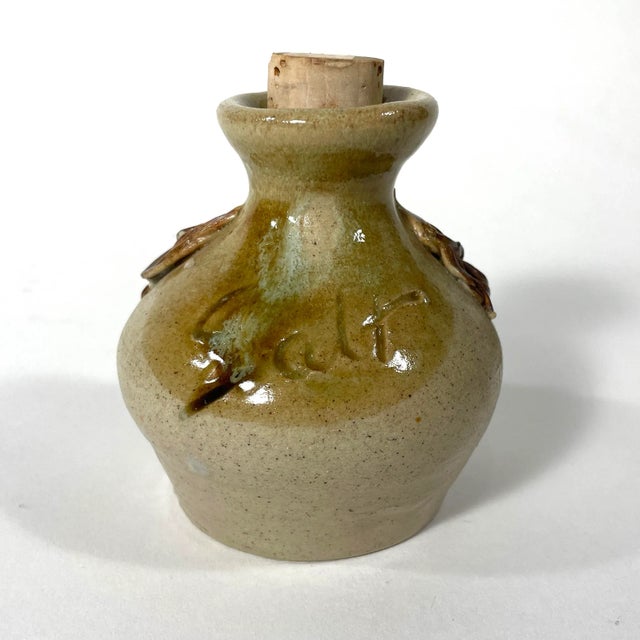 French Folk Art Open Mouth Face Jug / Salt Container For Sale - Image 10 of 13