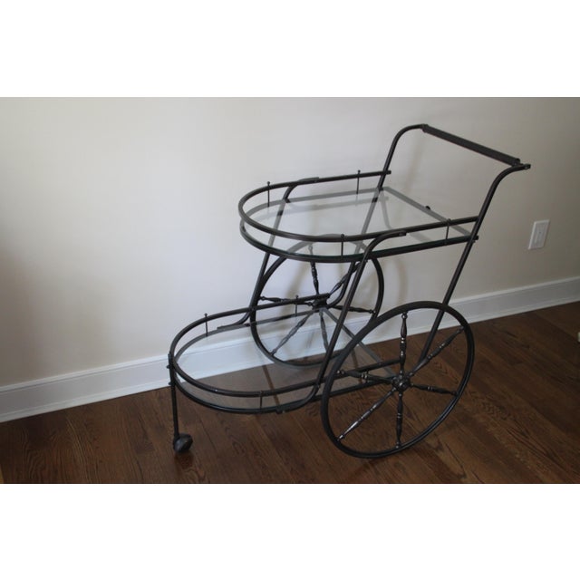 Midcentury Bronze Finish Italian Bar Cart Chairish