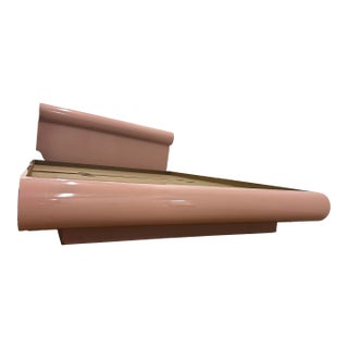 1980 Postmodern Pink Laminate Bullnose Queen Platform Bed For Sale