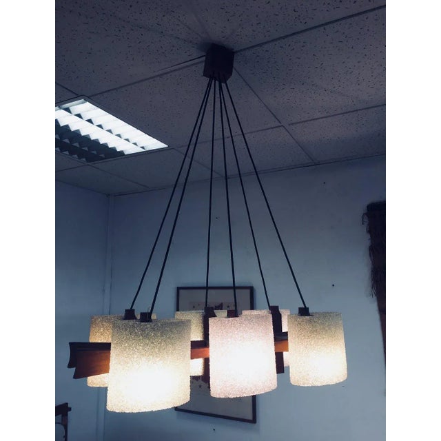 Vintage Scandinavian 6-Light Chandelier, 1950s For Sale - Image 4 of 10