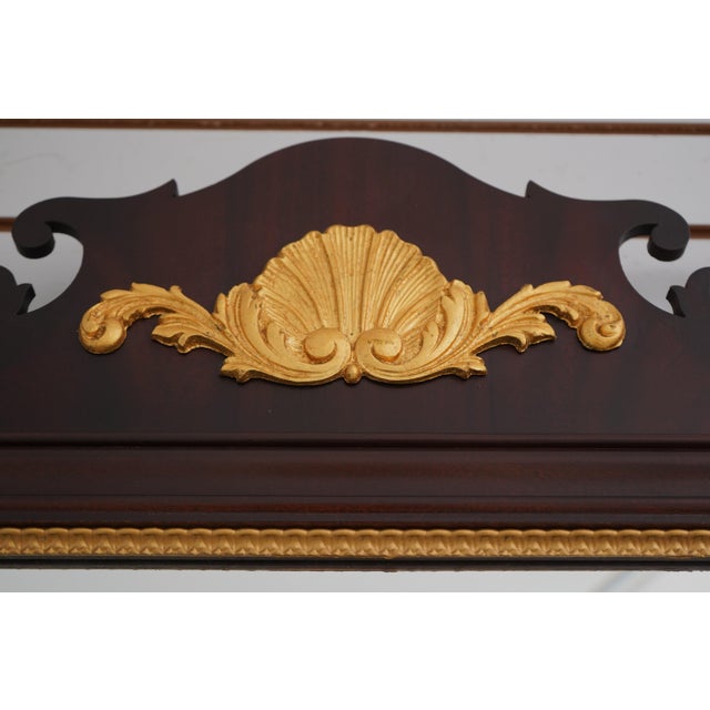 Chippendale Mahogany Mirror W. Gold Trim For Sale - Image 9 of 10