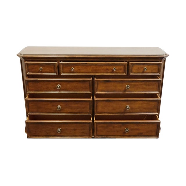 Bernhardt Furniture Solid Cherry Italian Neoclassical Tuscan Style 68" Double Dresser 327-043 For Sale In Kansas City - Image 6 of 15