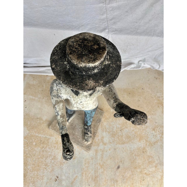 Early 20th Century French Concrete Man Garden Statue For Sale - Image 10 of 12
