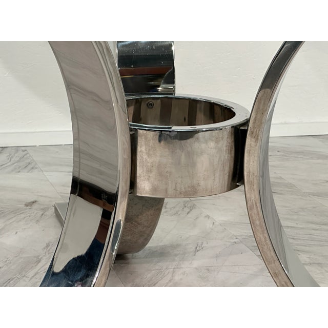 1950s Italian Dada Vintage Ormolu Glass and Steel Table 1950 For Sale - Image 5 of 8