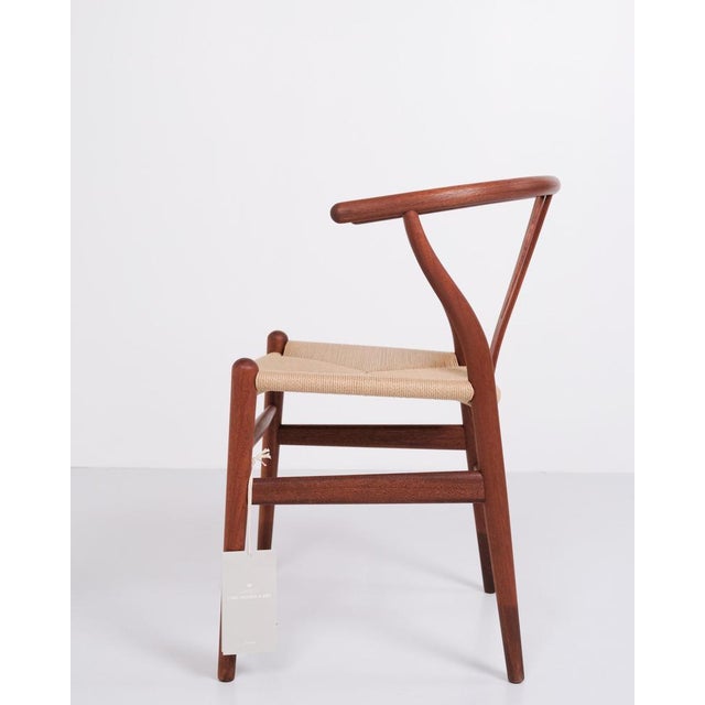 Model CH24 Wishbone Chairs in Mahogany and Wicker by Hans J. Wegner for Carl Hansen & Søn, 1990s, Set of 4 For Sale - Image 8 of 13