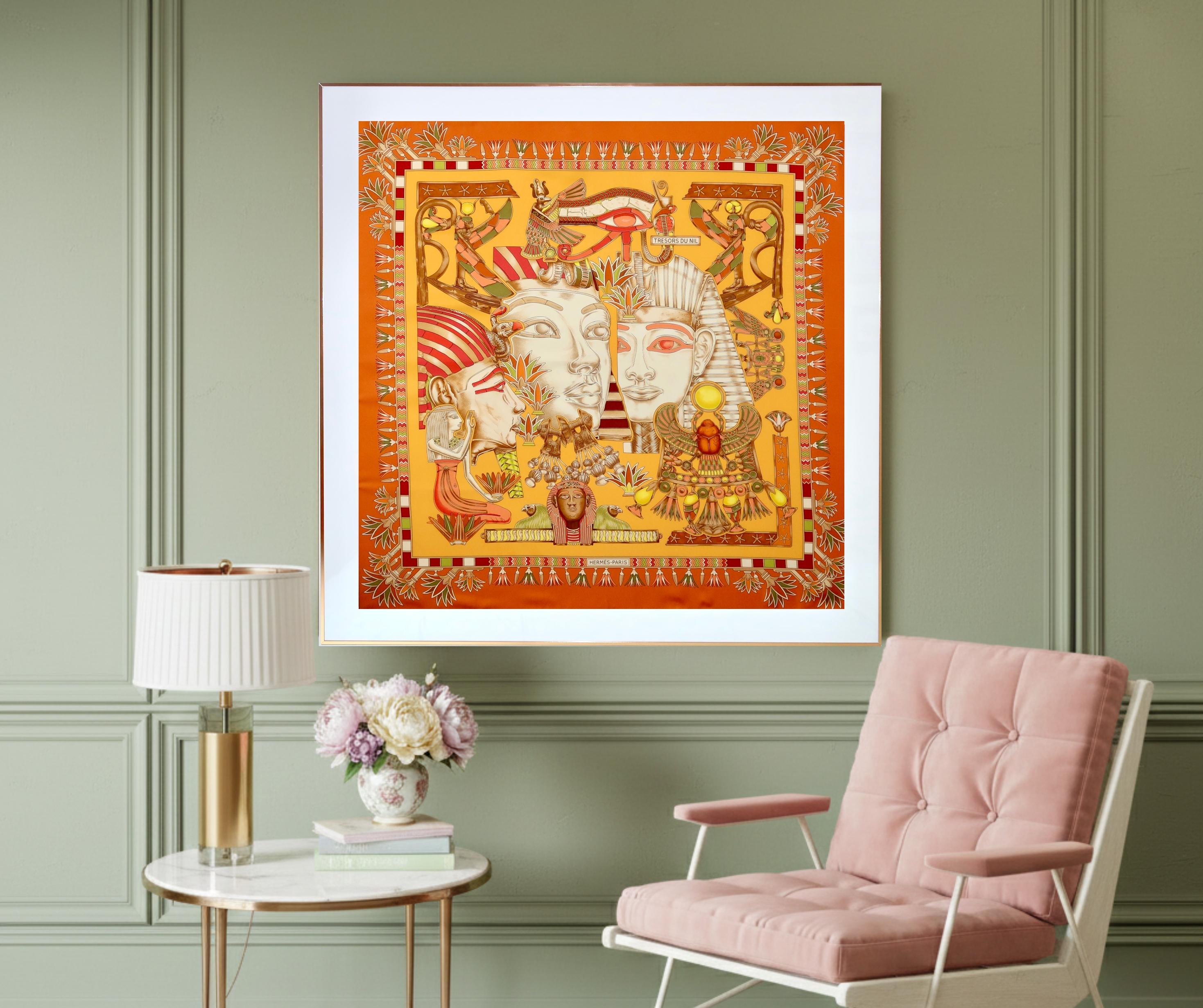 Framed Hermès Silk Scarf 