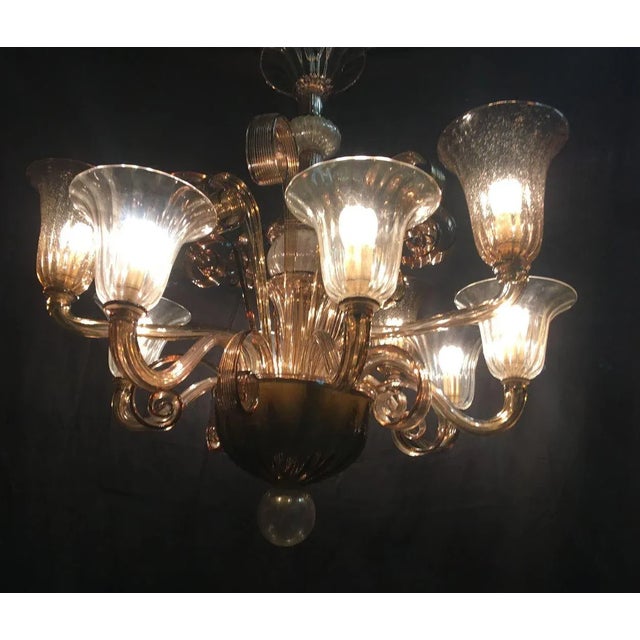 1970s Vintage 9-Light Chandelier from Cesare Toso For Sale - Image 5 of 9