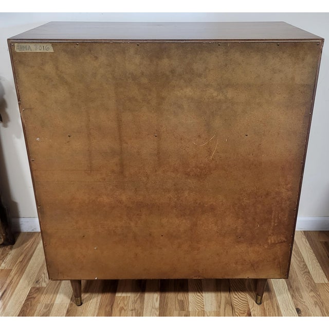 Wood Vintage American Mid-Century Modern Commode Tall Chest by John Stuart For Sale - Image 7 of 14