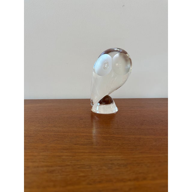Transparent Steuben Glass Owl Designed by Donald Pollard For Sale - Image 8 of 10