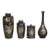 Japanese Mixed Metal Vessels Set of 4 Chokin Style Decorative Containers 5038b For Sale