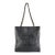 Black Shiny Aged Calfskin North South Shopping Bag For Sale