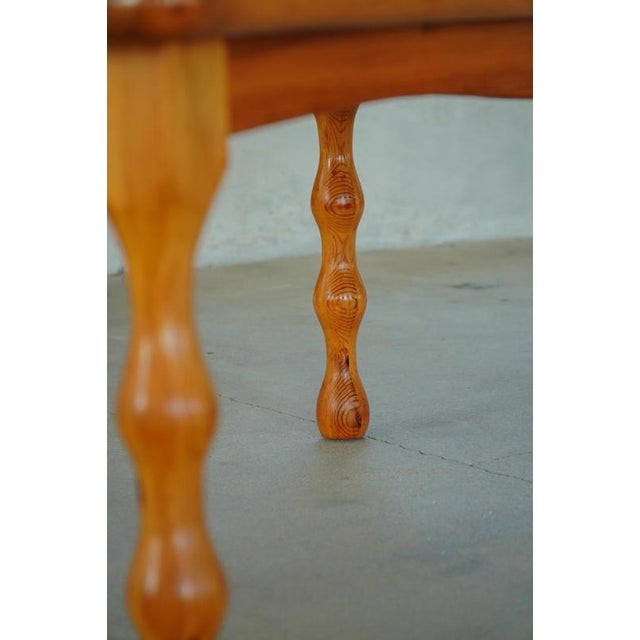 Modern Danish Scandinavian Brutalist Pine Coffee Table with Turned Legs, 1970s For Sale - Image 13 of 18